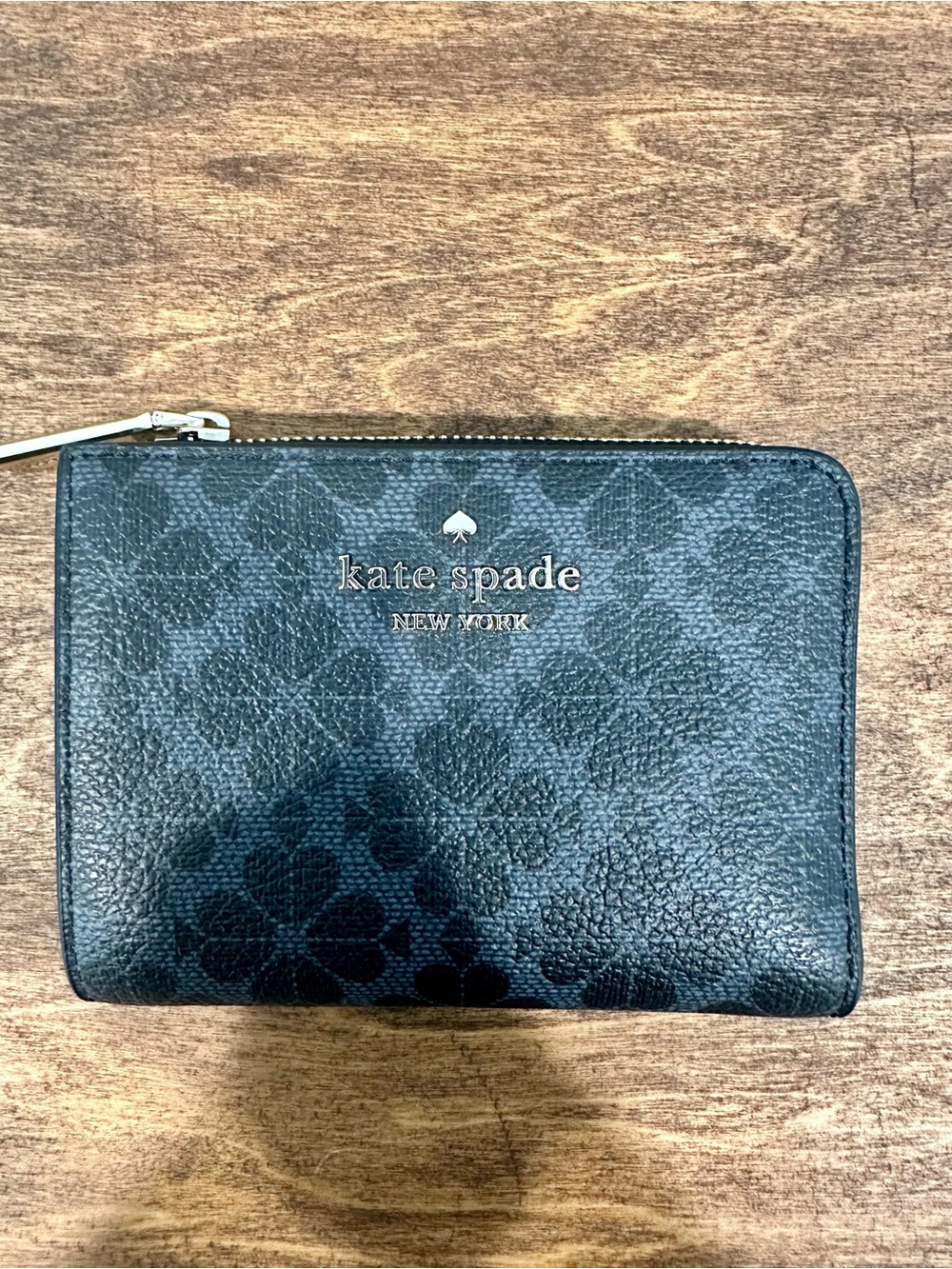 kate spade Black Floral Zip-Around Card Wallet
